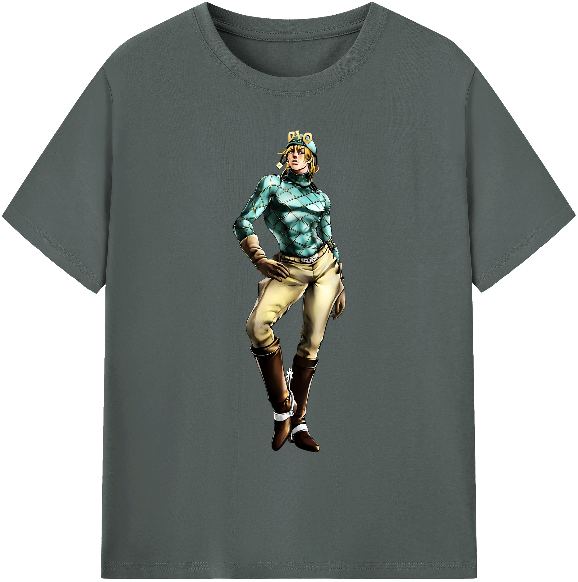 （画像用） ジョジョの奇妙な冒険 ディオ?ブランドー JoJo's Bizarre Adventure Dio Brando 綿100％ メンズ半袖Tシャツ｜肌触りやわらか＆通気性